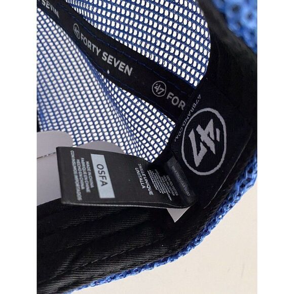 47 Brand Hang Out Tampa Bay Lightning Trucker Hat One Size Adjustable Blue White - Picture 12 of 13